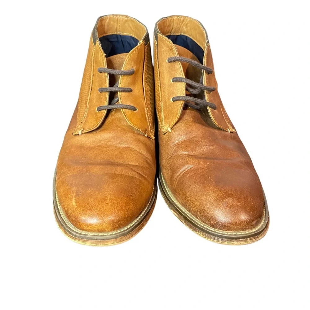 Steve Madden Ripcord Brown Leather Lace‎ Up Chukka Ankle Boots Men's Size 8.5